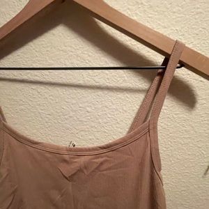 Tan Ribbed Tank
